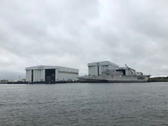 The Austal shipyard in Mobile, Alabama. Austal is a prime contractor for two U.S. Navy shipbuilding programs.