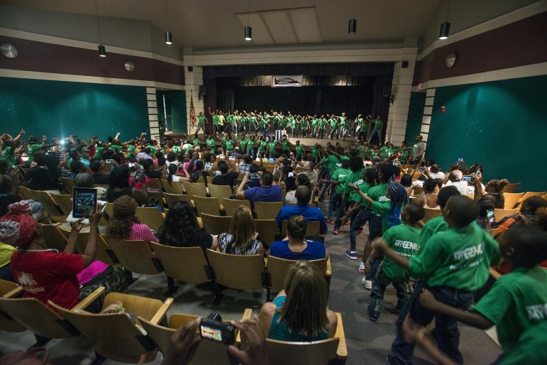 Scholars dance out to the beat of "Uptown Funk - Bell Edition." The YMCA of Greater Montgomery Power Scholars Academy Culmination Ceremony was held Friday, July 10, in the auditorium of Carver Elementary School in Montgomery.