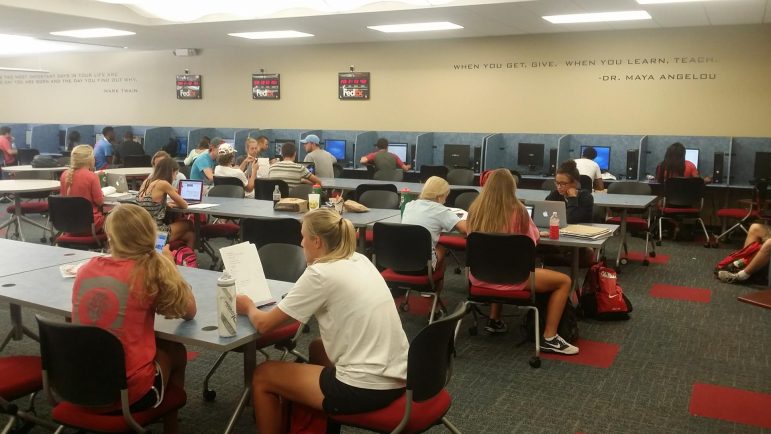 The FedEx Student-Athlete Academic Support Center is a busy place at Ole Miss. Paul Boger/Southern Education Desk.