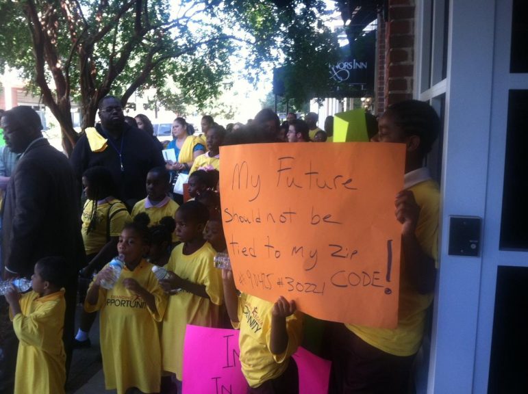 Florida children participate in a rally in 2014 against the decision of a coalition of groups to sue over that state’s Tax Credit Scholarship program.