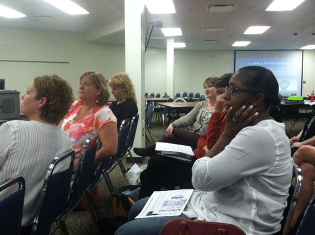 Parents listen and discuss ideas for opting out of state exams in Leon County.