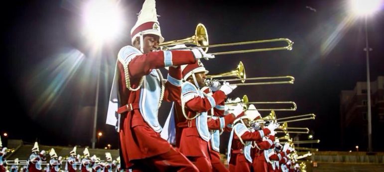 Talladega College Marching Tornadoes perform.
