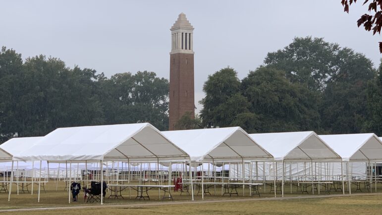 The University of Alabama prepares for game day in Tuscaloosa and the visit of President Donald Trump.