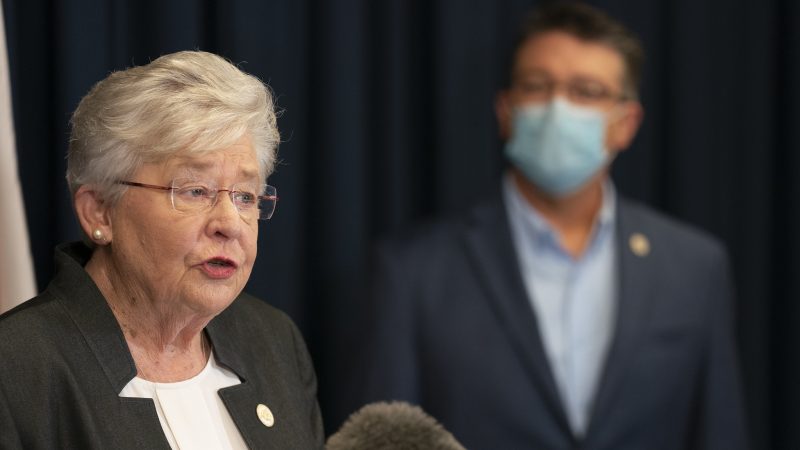 Alabama Governor Kay Ivey speaks at a press conference