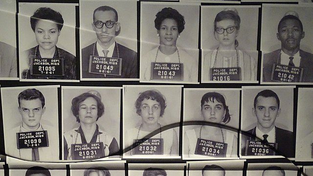 An interracial group of Freedom Riders were arrested and jailed in Jackson, Mississippi.