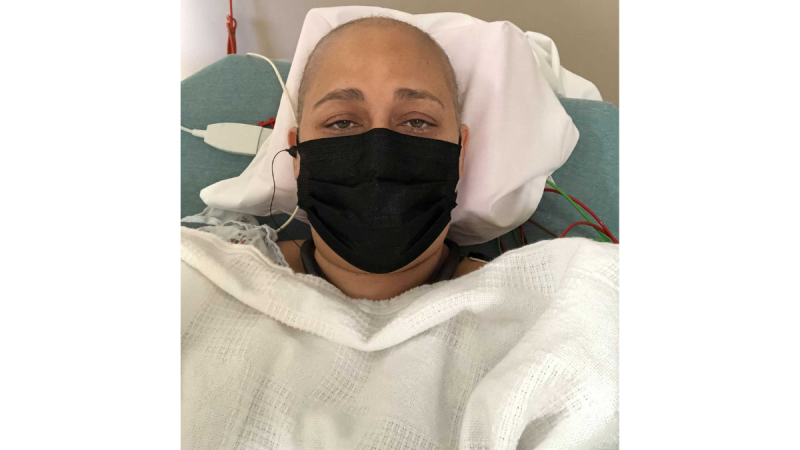Monica Yates Mitchell received chemotherapy at UAB Hospital for acute myeloid leukemia, a blood cancer.