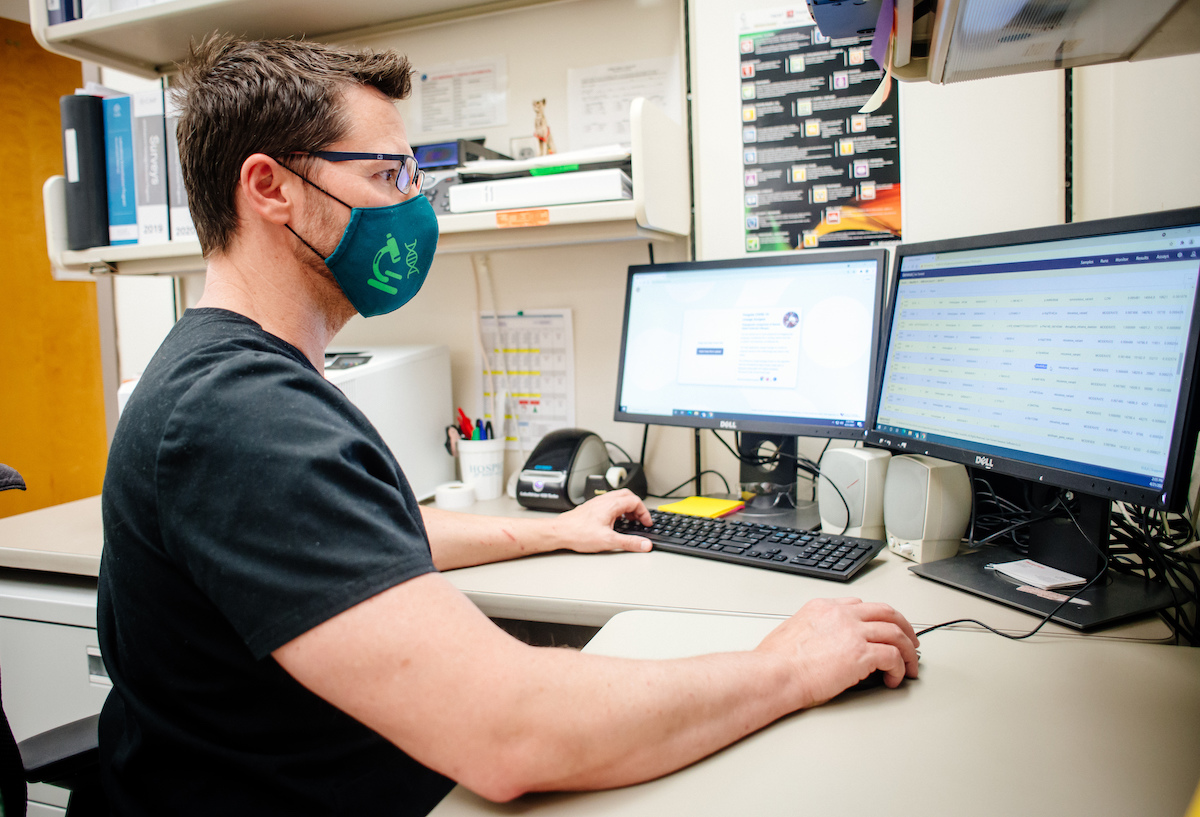 Derek Moates, a researcher at the UAB Department of Pathology Fungal Research Lab, has been testing samples from COVID cases around Alabama to keep track of the Delta variant’s growing presence.