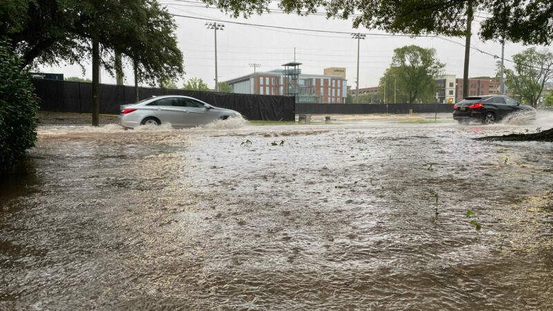 Flooding in downtown Birmingham in July 2021.