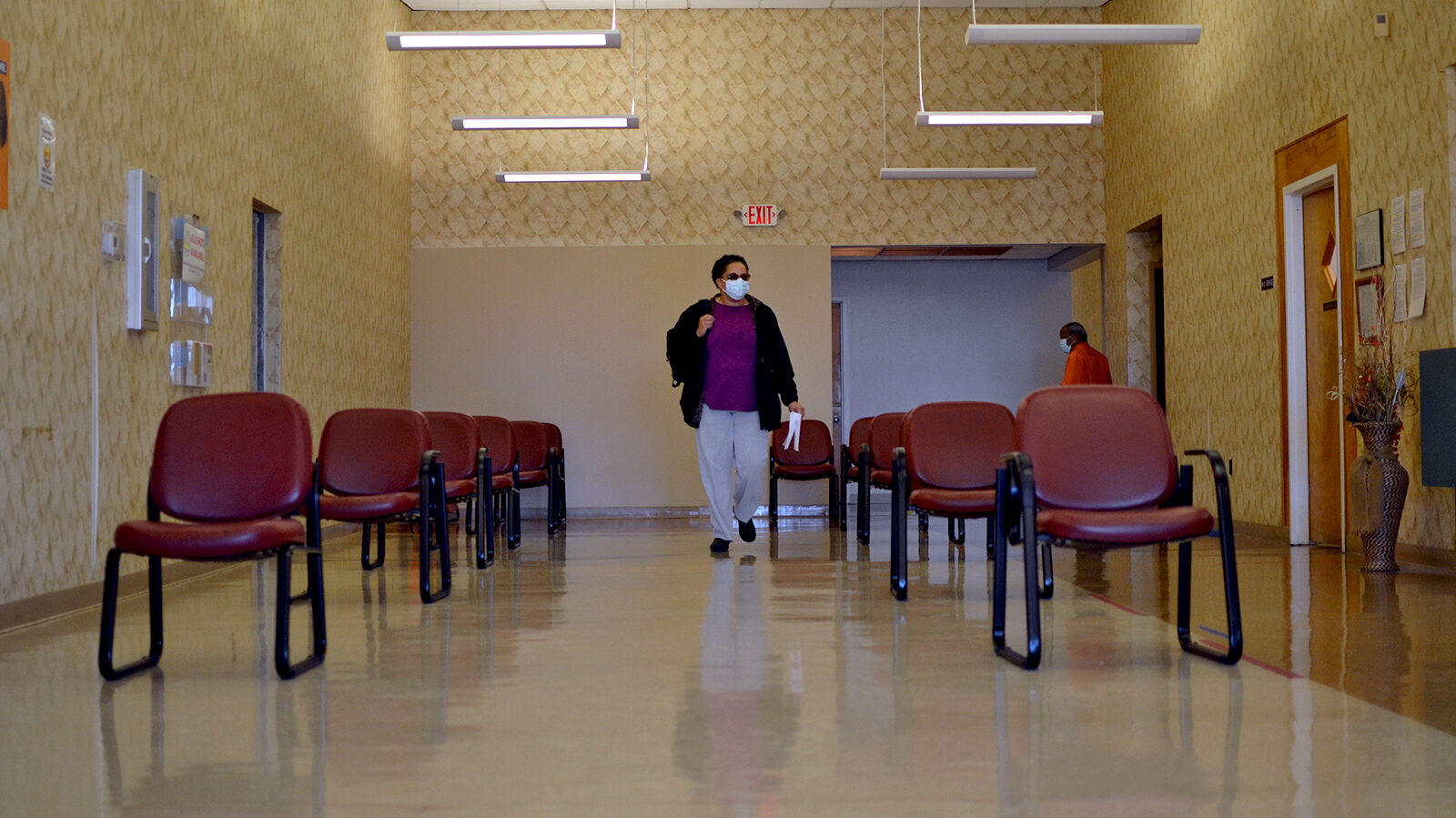 A woman walks through the dental clinic at The Delta Health Center in Mound Bayou, Mississippi.