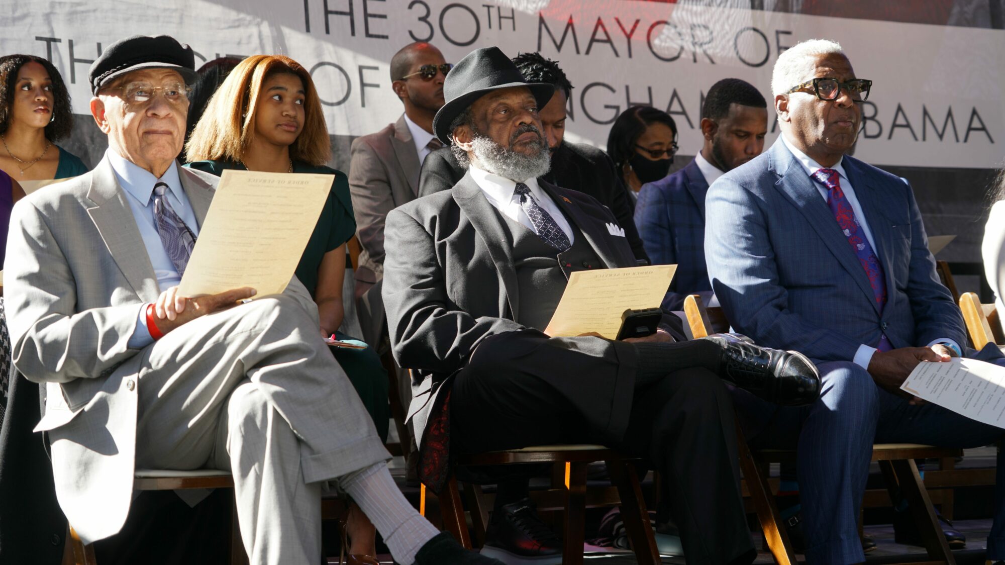 Former Birmingham mayors Richard Arrington, Bernard Kincaid and William Bell