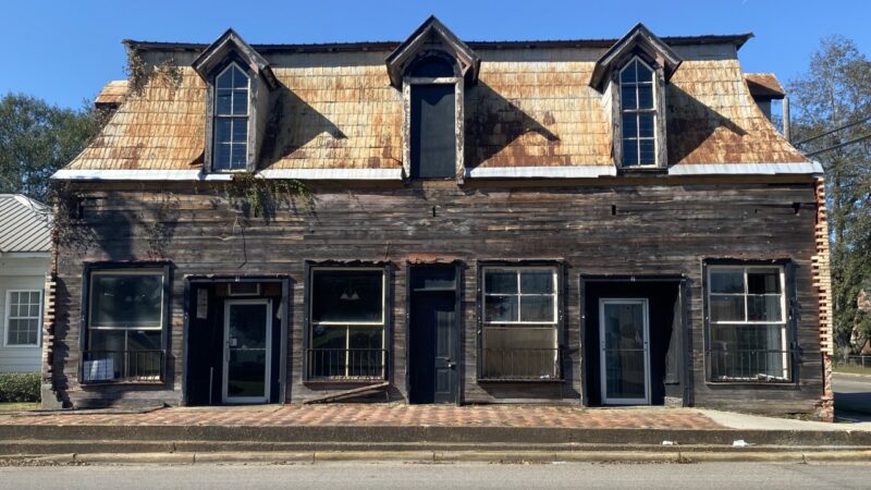 Exterior of an old Hayneville store