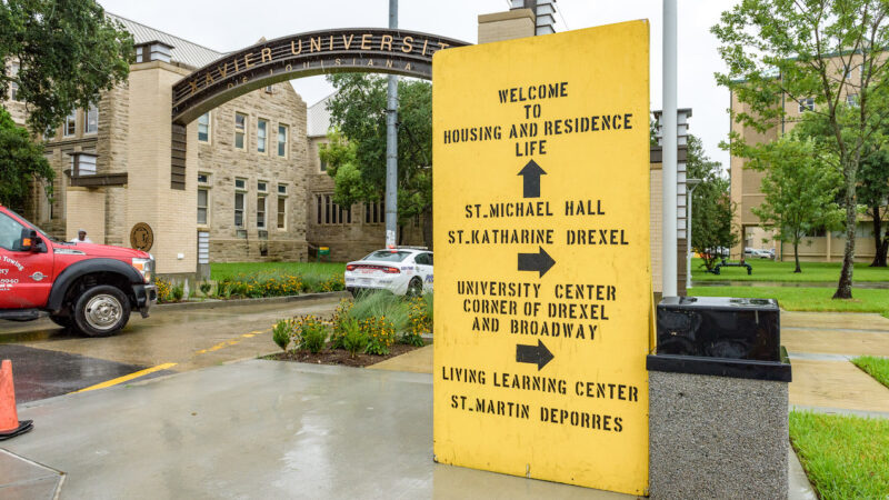 An entrance to Xavier University of Louisiana in New Orleans is seen in this 2016 stock image. Xavier was one of more than a dozen historically black colleges and universities that were targeted in a swath of bomb threats at the beginning of February.