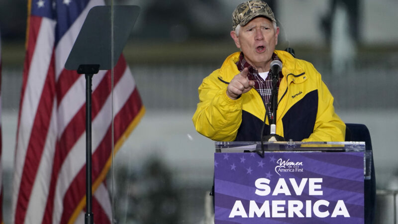 FILE - Rep. Mo Brooks, R-Ark., speaks Jan. 6, 2021, in Washington, at a rally in support of President Donald Trump called the "Save America Rally." Former President Donald Trump on Wednesday, March 23, 2022, rescinded his endorsement of Brooks in Alabama's U.S. Senate race. (AP Photo/Jacquelyn Martin, File)