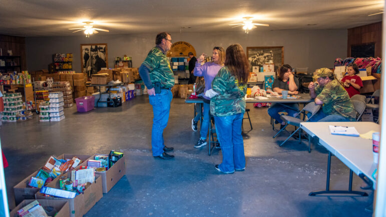 A union hall has turned into a food pantry to support striking miners.
