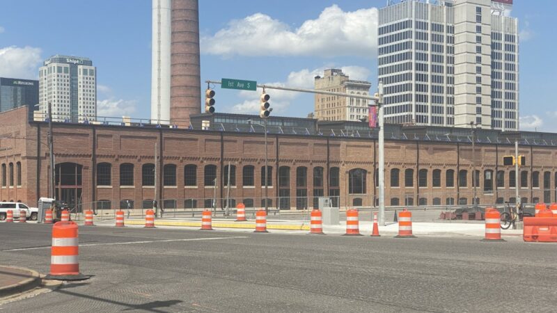 construction at Railroad Park