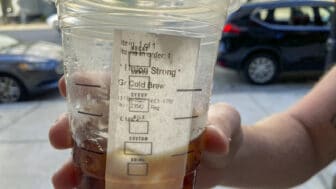 To show solidarity with Starbucks workers attempting to unionize, patrons order coffee under names like “Union Strong” on May 11, 2022 at a location in downtown Birmingham.