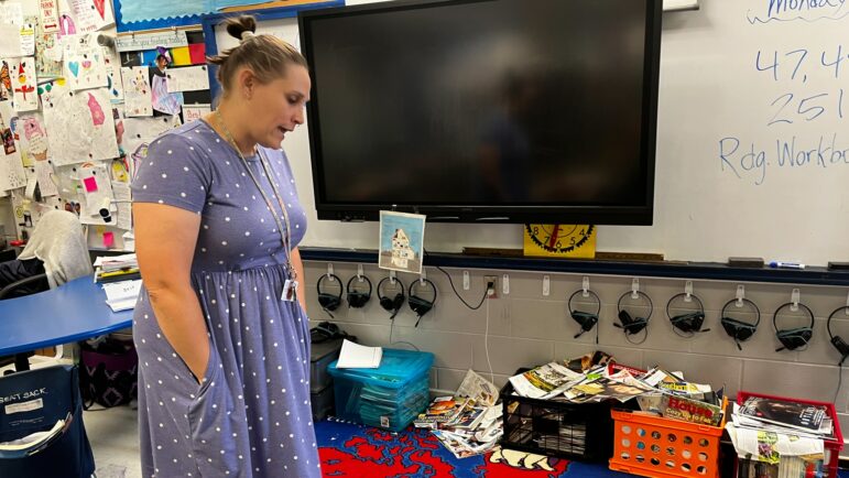 One of Dawn Fields' student's favorite parts of the day is sharing time on the rug at the front of the classroom. She lets them share whatever they want to the class.