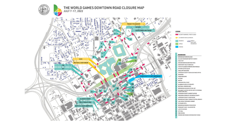 The World Games closure map