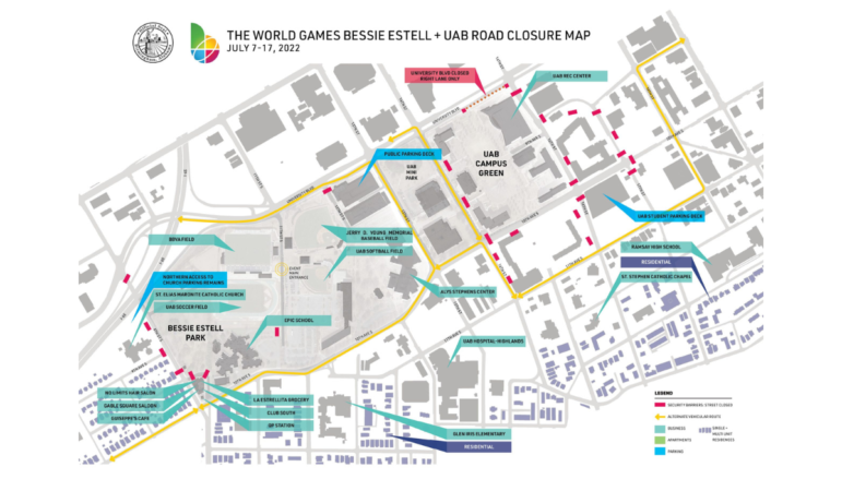 The World Games closure map