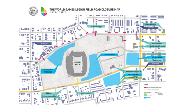 The World Games closure map