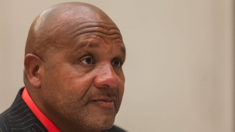 Grambling State University football coach Hue Jackson speaks at the Southwestern Athletic Conference media day event in Birmingham, Alabama, July 21, 2022.
