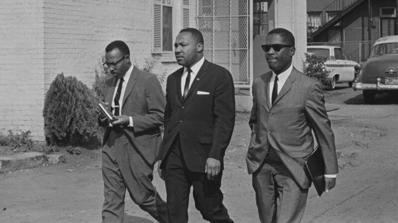 Civil rights activist Martin Luther King Jr. (1929 - 1968, center) visits Birmingham, Alabama, during the Birmingham campaign, October 22, 1963.