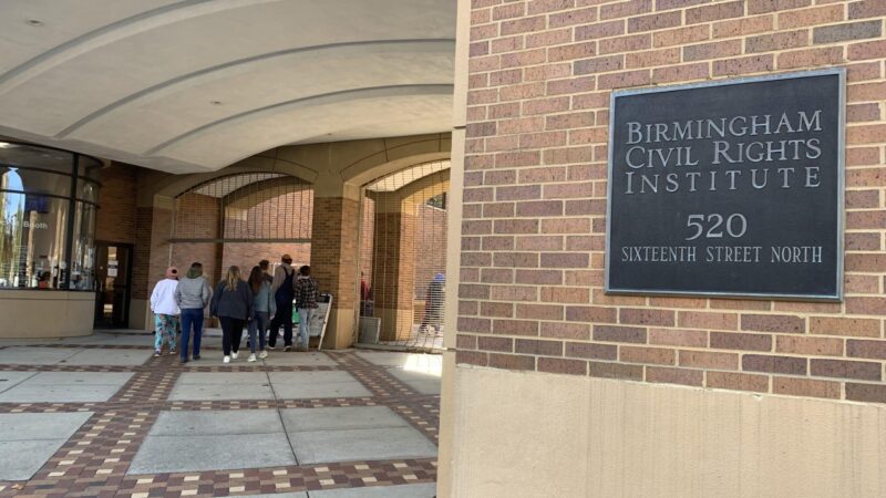 Outside visual of the Birmingham Civil Rights Institute in downtown Birmingham.