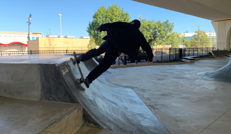 Jonathan Box spent a recent Saturday morning this fall enjoying the City Walk's skatepark.