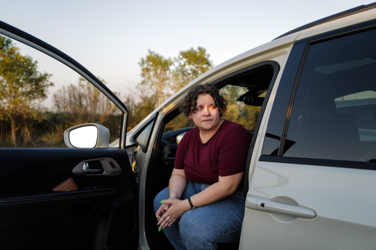 Hannah Lopez left the South Louisiana ICE Processing Center after questions about child safety from the women held at the facility made her emotional.