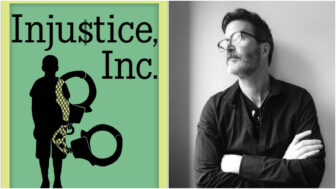 A composite photo of author Daniel L. Hatcher and the cover of his new book, "Injustice, Inc."
