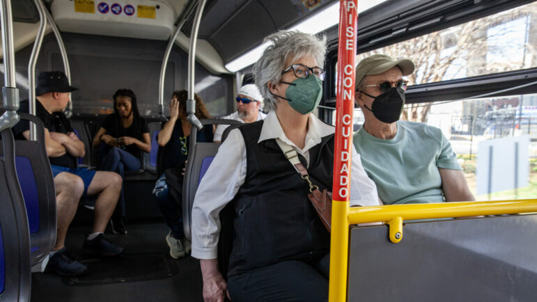 Riders cross the Mississippi River on a shuttle after discovering that the ferry was not operating on Jan. 19, 2023, in New Orleans, Louisiana.