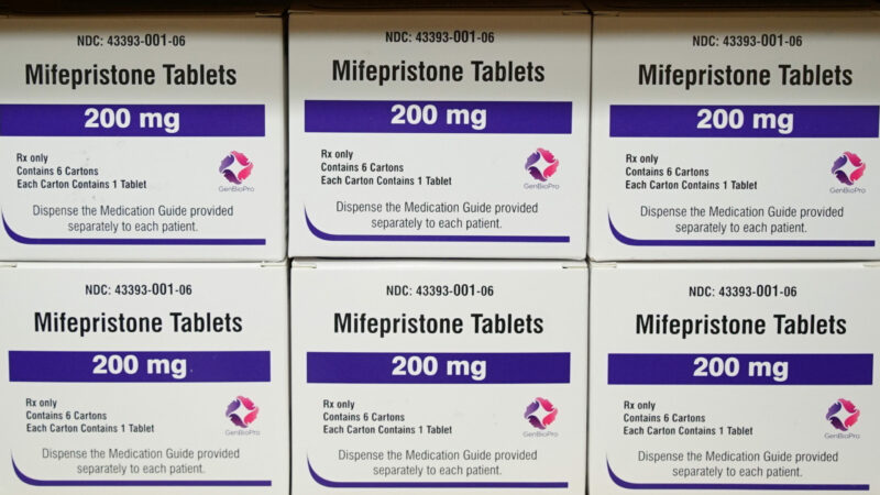 Boxes of the drug mifepristone sit on a shelf at the West Alabama Women's Center in Tuscaloosa, Alabama, on March 16, 2022.