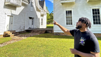 Content creator and paranormal researcher Joshua Dairen gives a tour of the Spring Villa Campground in Opelika, Alabama, on April 22, 2023.