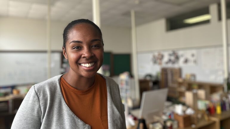 Woman smiles for portrait