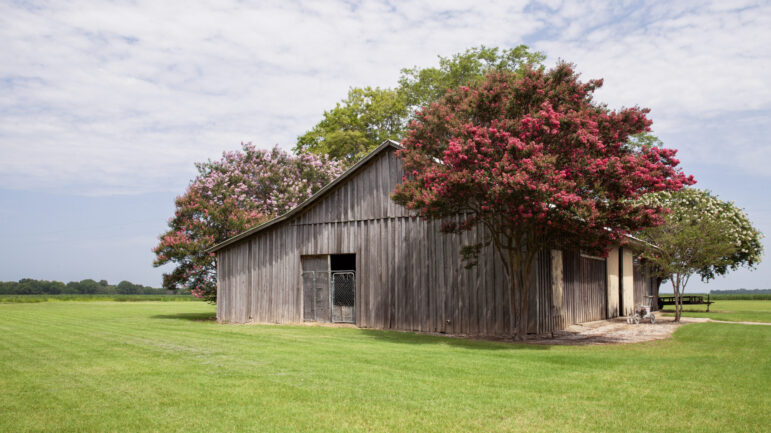 A seed barn where 14-year-old Emmett Till is believed to have been tortured and killed stands on private property near Drew, Mississippi, on July 20, 2023.