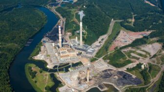 An aerial view of the William C. Gorgas Electric Generating Plant in Parrish, Alabama.