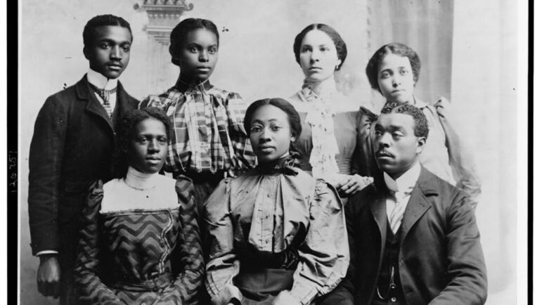 In this archive photo, students at Roger Williams University pose for a photo in 1899. The photo was used in W.E.B. DuBois’ “The American Negro” exhibit at the 1900 Paris Exposition.