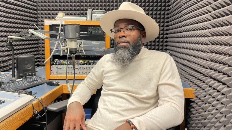 Marshaun Brown poses for a photo at WBHM on Oct. 9, 2023, in Birmingham, Alabama.