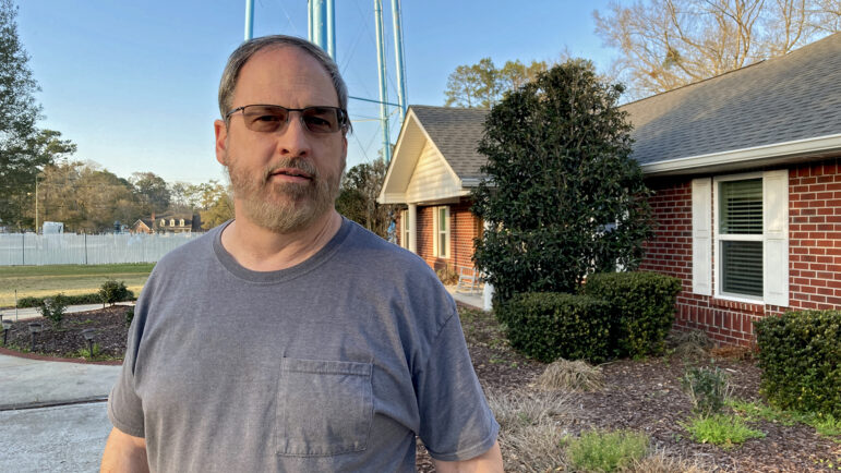 Ricky Umbach stands in front of his home in Tangipahoa Parish, Louisiana, on Feb. 24, 2024. Umbach lives across the street from where a proposed Dollar General was supposed to go up.