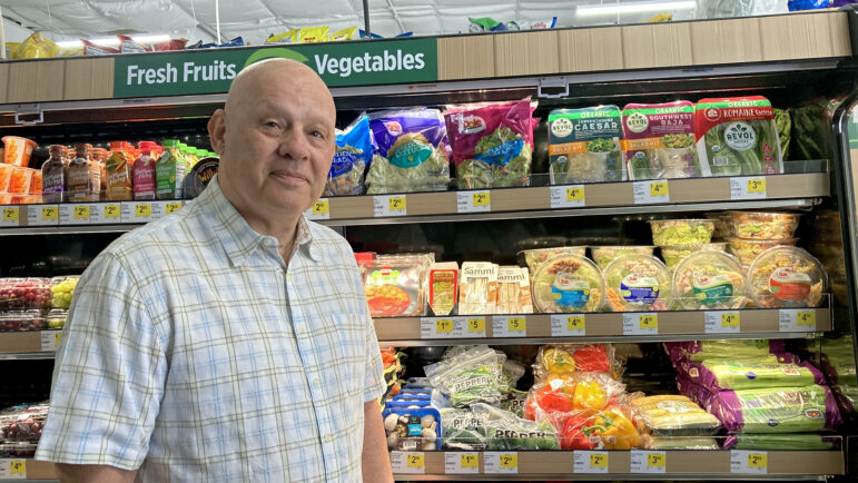 Mayor Harold Crouch stands near the produce section of his local Dollar General store in Chatom, Alabama, on June 24, 2024.