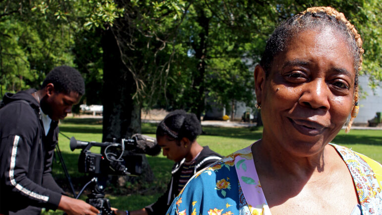 Jessie Jaynes-Diming leads the group of nearly two dozen students with the Mississippi Delta Film Academy on June 21, 2024.