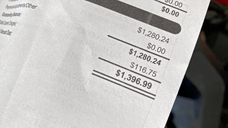 In this file photo, a bill for monthly water use in Jackson, Mississippi, shows the high balances some customers owe after going years with few bills.