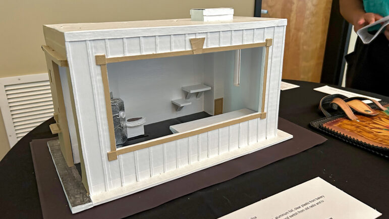 An incarcerated artist created this model cell with materials found at William C. Holman Correctional Facility, which houses men on Alabama's death row in Atmore, Alabama.