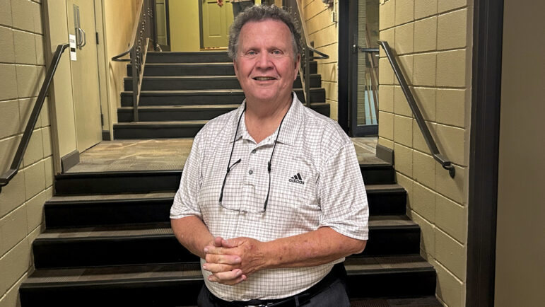 Keith Lowhorne stands outside the chapel of Locust Grove Baptist Church in New Market, Alabama, on August 22, 2024.