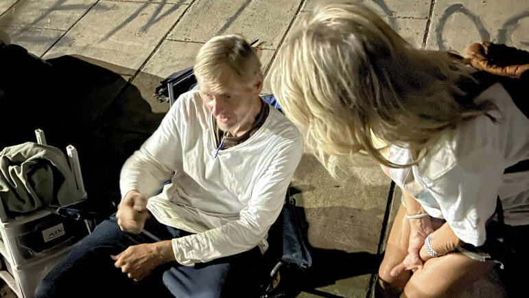 Suzanne Smith checks in on Roy, one of her people, beneath a bridge in Birmingham, Alabama.