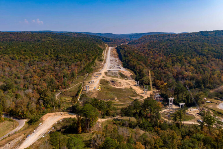 An aerial view of the first section of Birmingham's Northern Beltline.