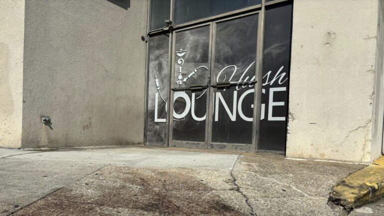 Blood stains were visible on the sidewalk outside of a nightclub in Birmingham,