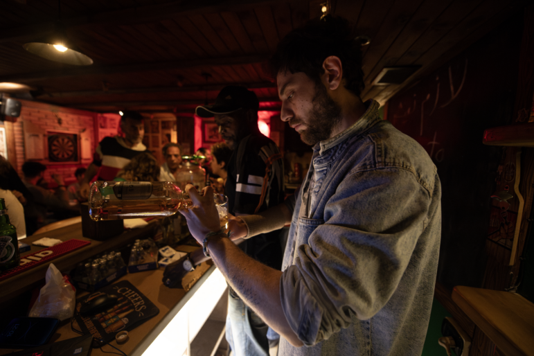 Kifah Zainie, 34, who owns and runs Sugar Man bar in Damascus, on March 17.