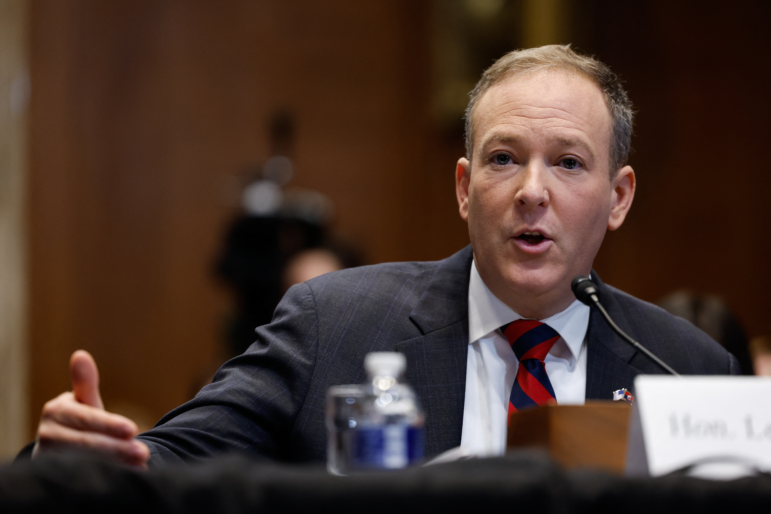EPA Administrator Lee Zeldin testifying before a Senate Environment and Public Works Committee on his nomination in January.