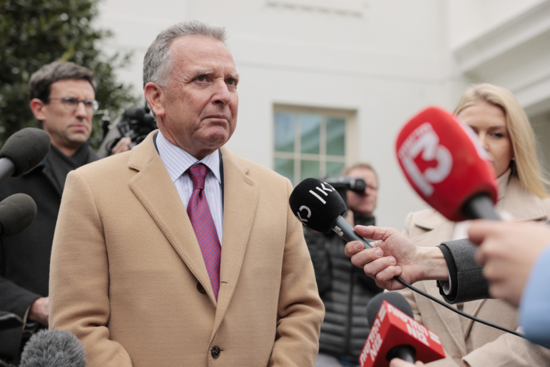Steve Witkoff, President Trump's special envoy to the Middle East, speaks outside the White House last week before leaving to Qatar to begin ceasefire talks between Israel and Hamas.